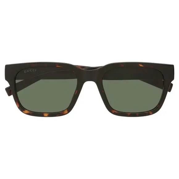 New GUCCI Sunglasses Brown Gold Red Green Web 55-20-145 mm Mens Square